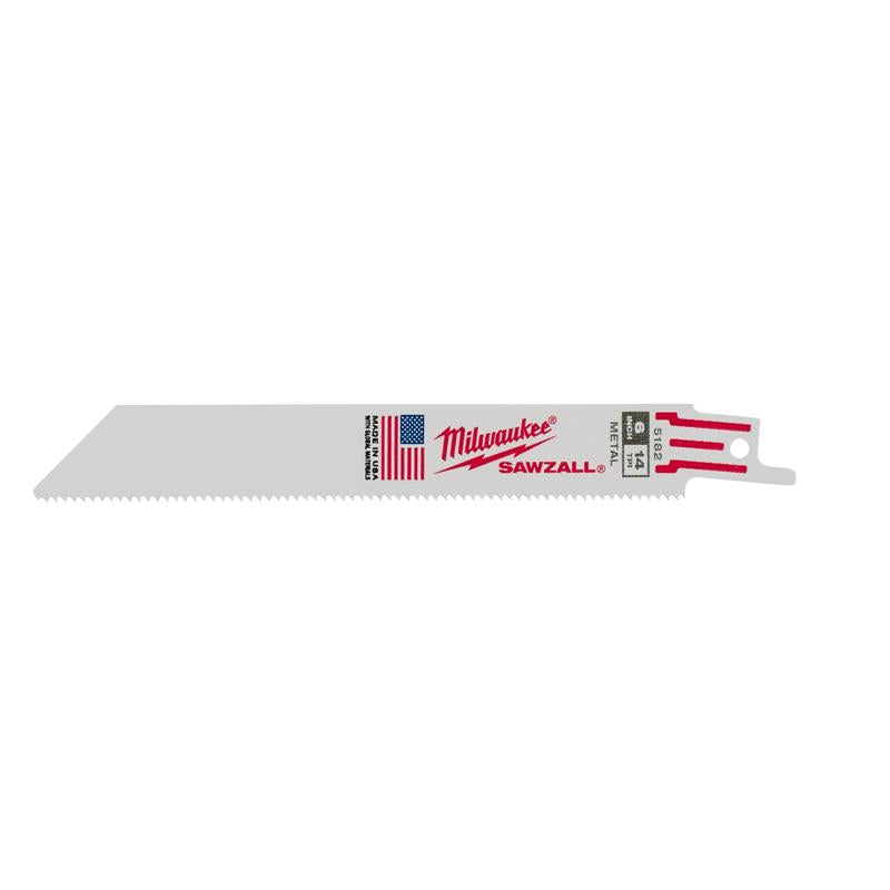 Milwaukee Sawzall 6 in. High Speed Steel Reciprocating Saw Blade 14 TPI 50 pk