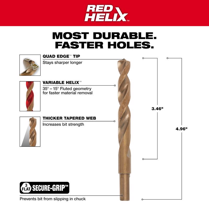 Milwaukee 29/64 in. X 4.96 in. L Cobalt Drill Bit 1 each