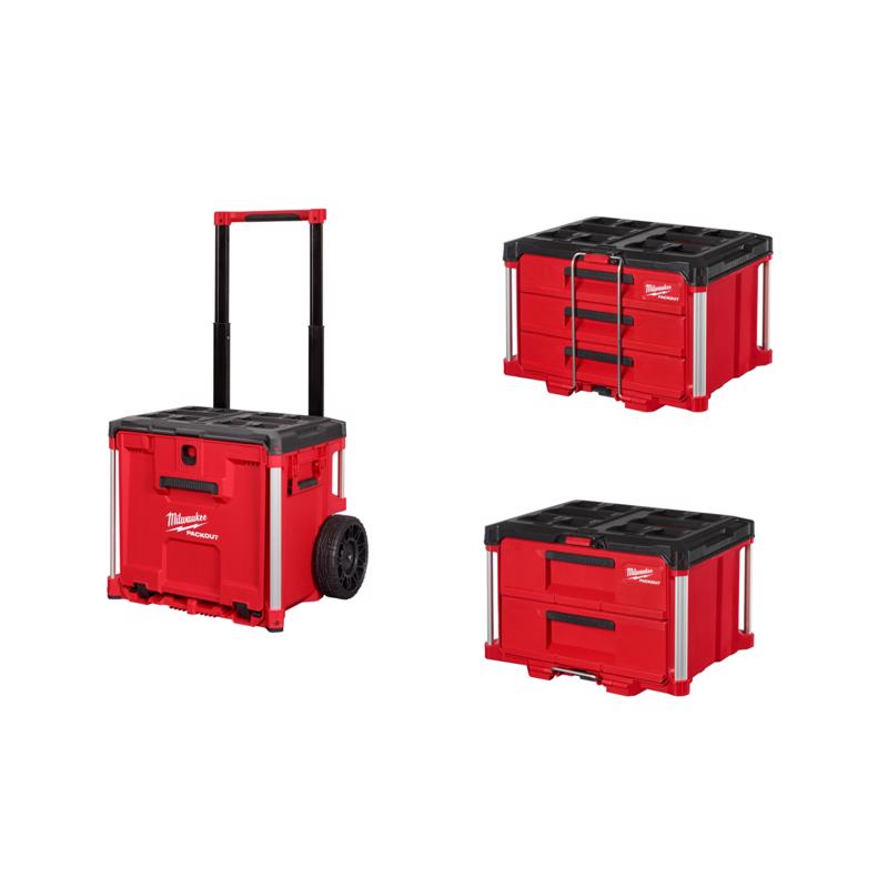 PACKOUT Rolling Drawer w 2-Drawer and 3-Drawer Tool Box 3PC Stack