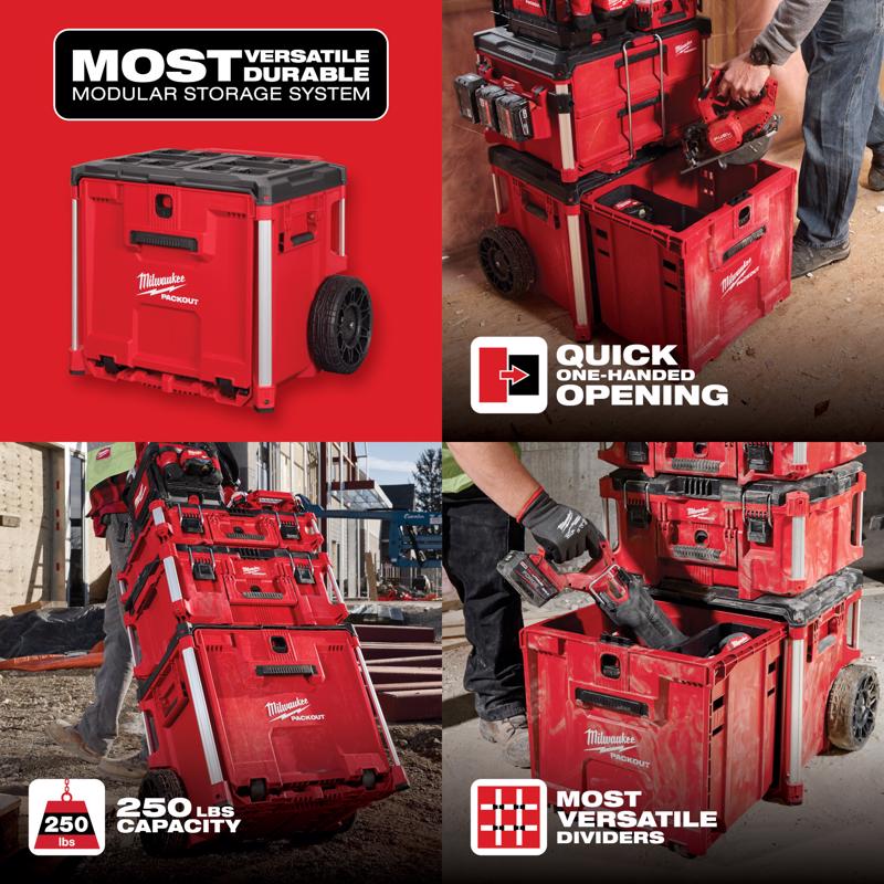 PACKOUT Rolling Drawer w 2-Drawer and 3-Drawer Tool Box 3PC Stack