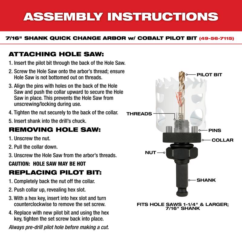 Milwaukee 1-5/16 in. Bi-Metal 1.88 in. L X 5/8 in. D Hole Saw