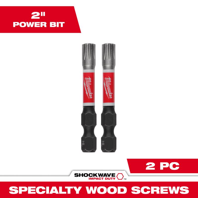 Milwaukee Hex 2 in. X 2 in. L Driver Bit Set Alloy Steel 2 pk