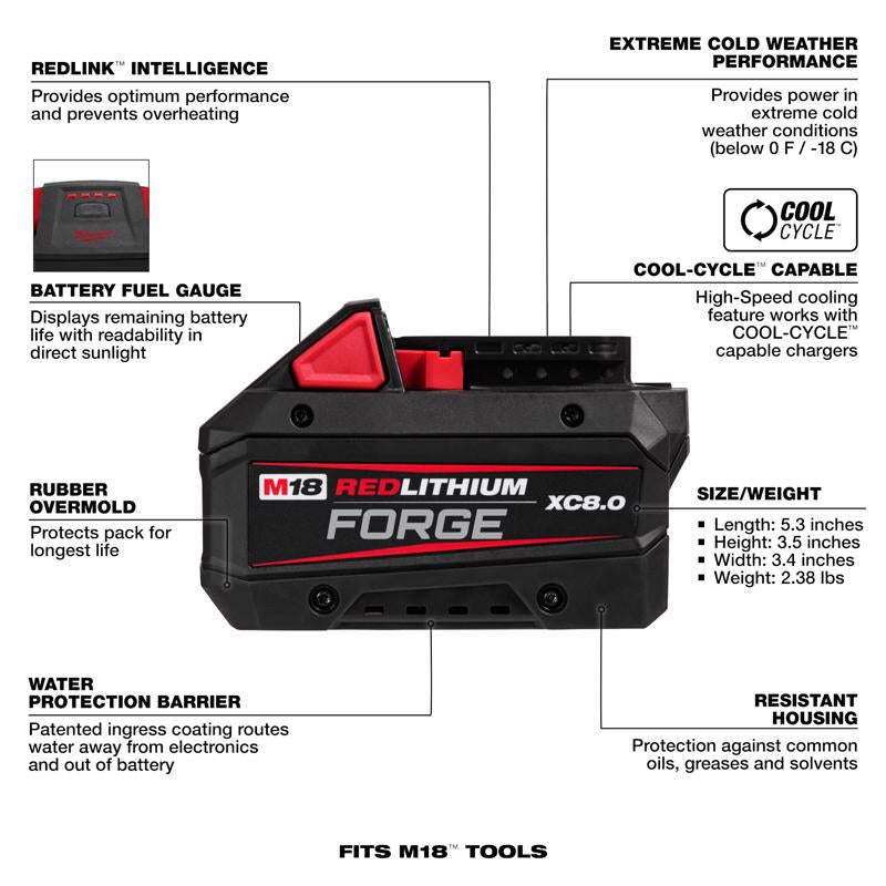 M18 FUEL 7-1/4" Circ Saw w M18 8.0Ah Forge Battery Pack