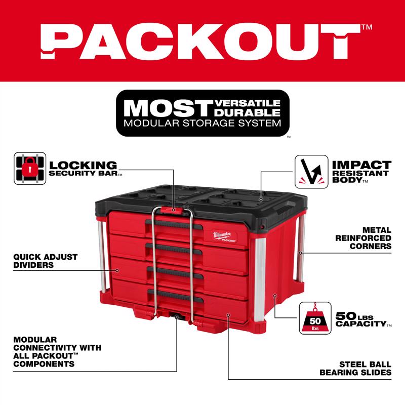 Packout Single Drawer Tool Box w 4-Drawer Tool Box