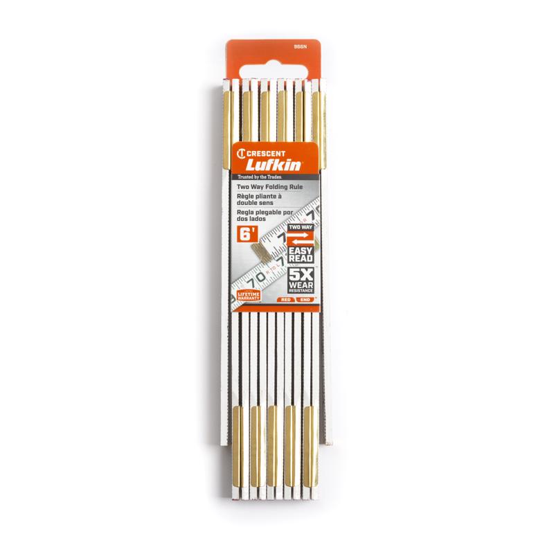 Lufkin 72 in. L X 5/8 in. W Wood 2-Way Folding Rule SAE