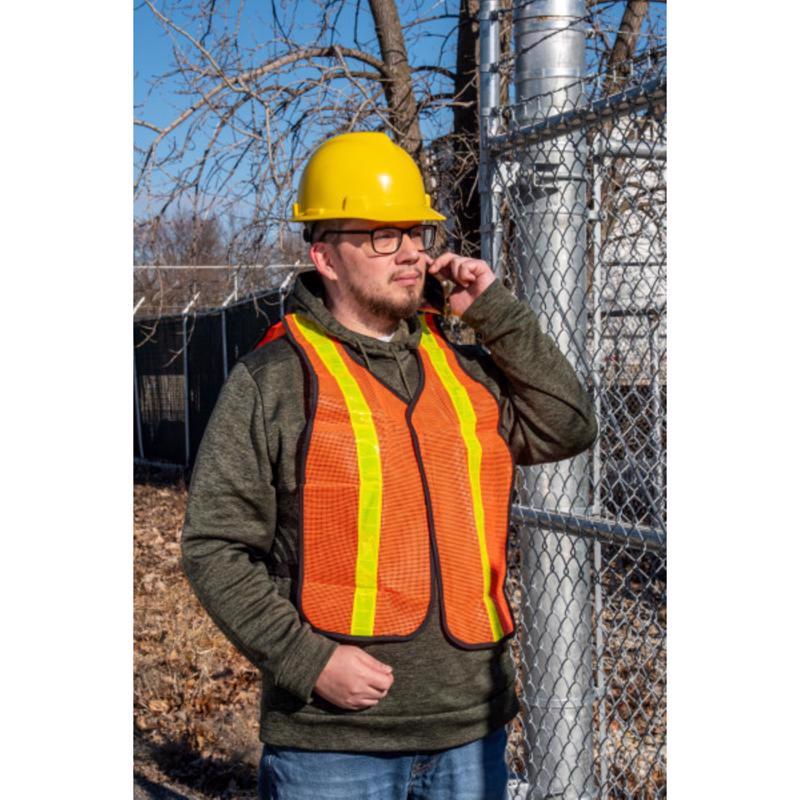 C.H. Hanson Reflective Safety Vest Fluorescent Orange One Size Fits All