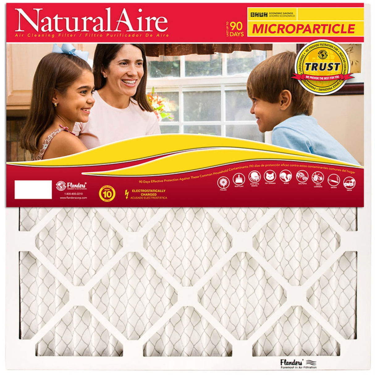 NaturalAire 20 in. W X 25 in. H X 1 in. D Synthetic 10 MERV Pleated Microparticle Air Filter 1 pk