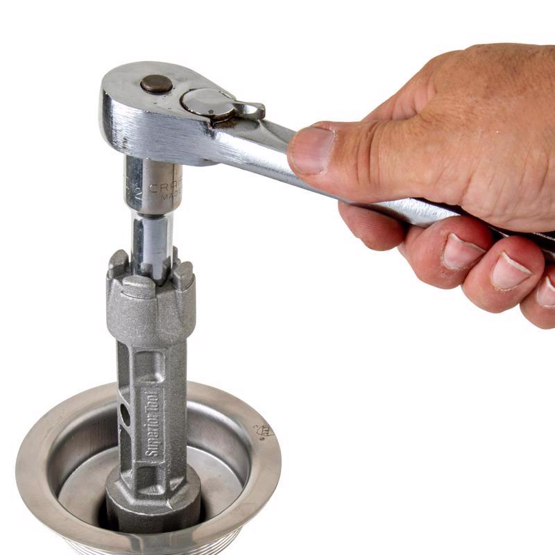 Superior Tool Drain Wrench Gray 1 pc