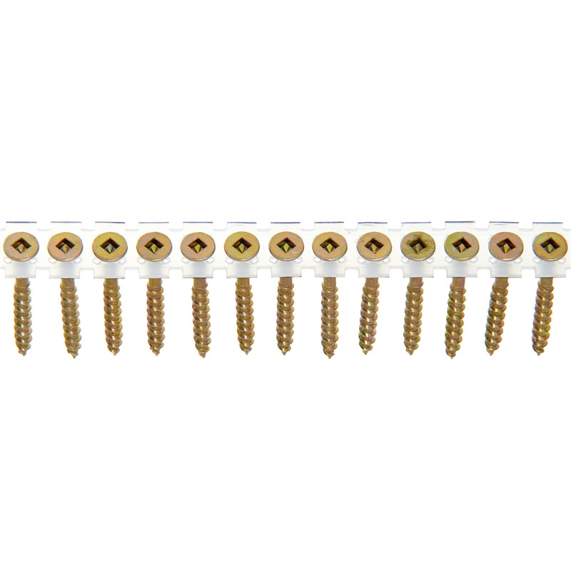 Senco DuraSpin No. 8 X 1-3/4 in. L Square Yellow Zinc Collated Wood Screws 1000 pk