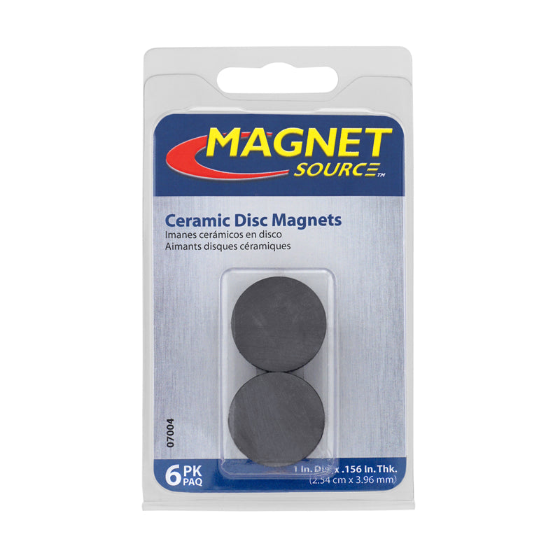 Master Magnetics .156 in. Ceramic Disc Magnets 0.8 lb. pull 3.5 MGOe Black 6 pc