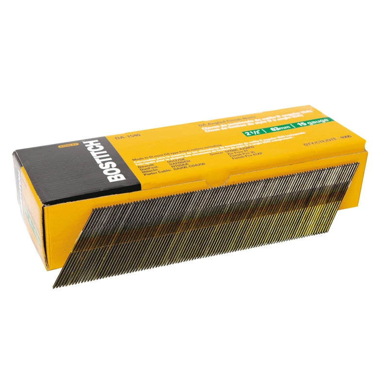 Bostitch 15 Ga. Smooth Shank Angled Strip Finish Nails 2-1/2 in. L x 0.12 in. Dia. 4000 pk