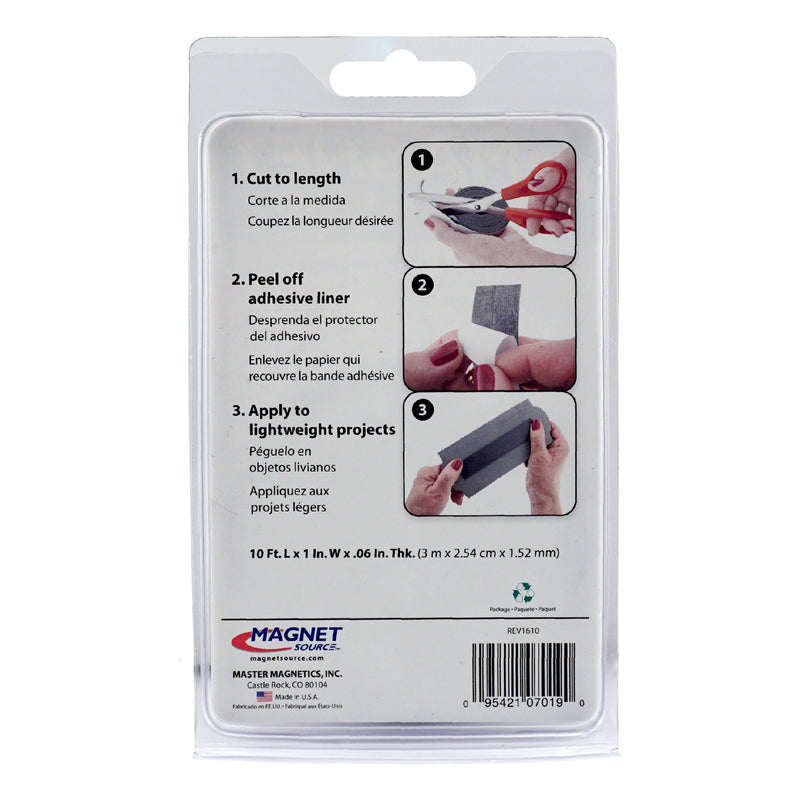 Magnet Source 1 in. W X 120 in. L Mounting Tape Black