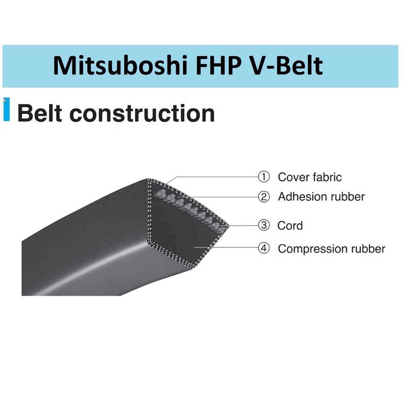 Mitsuboshi FHP 3L450 Standard General Utility V-Belt 0.38 in. W X 45 in. L For Fractional Horsepower