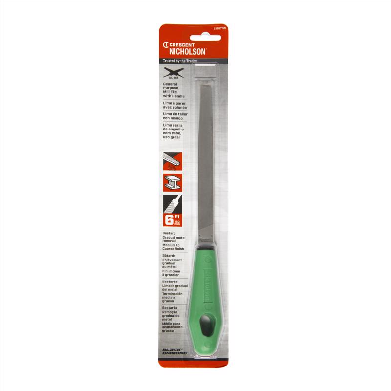 Nicholson 6 in. L X 2.5 in. W High Carbon Steel Bastard Cut Mill File 1 pc