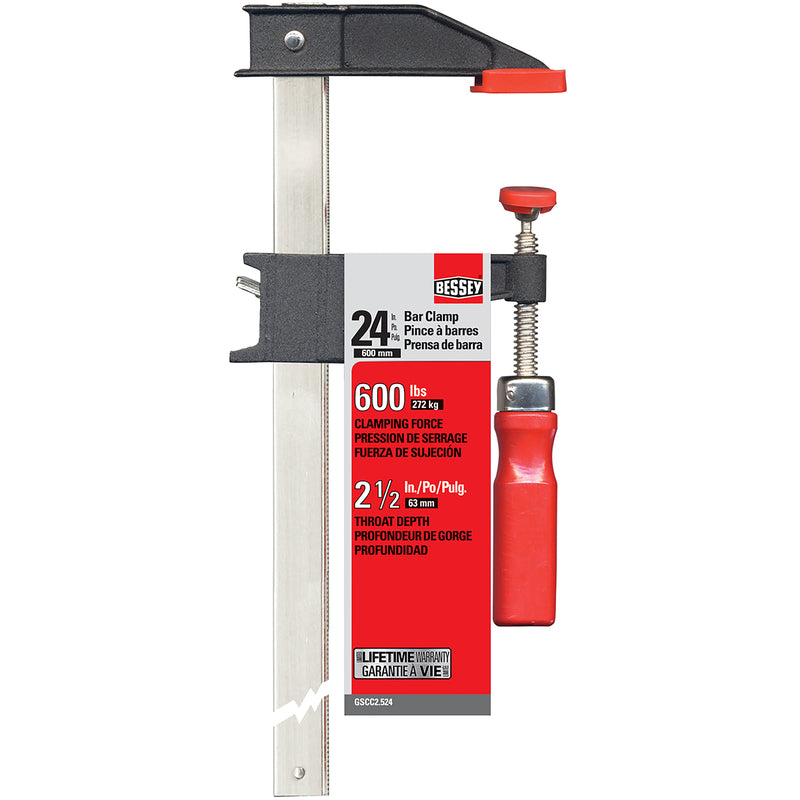Bessey 24 in. X 2-1/2 in. D Clutch Bar Clamp 600 lb