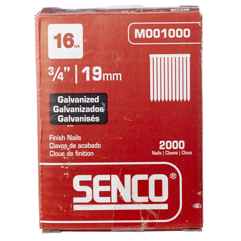 Senco 3/4 in. L X 16 Ga. Straight Strip Galvanized Finish Nails 20 deg 2000 pk