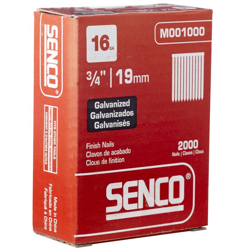 Senco 3/4 in. L X 16 Ga. Straight Strip Galvanized Finish Nails 20 deg 2000 pk
