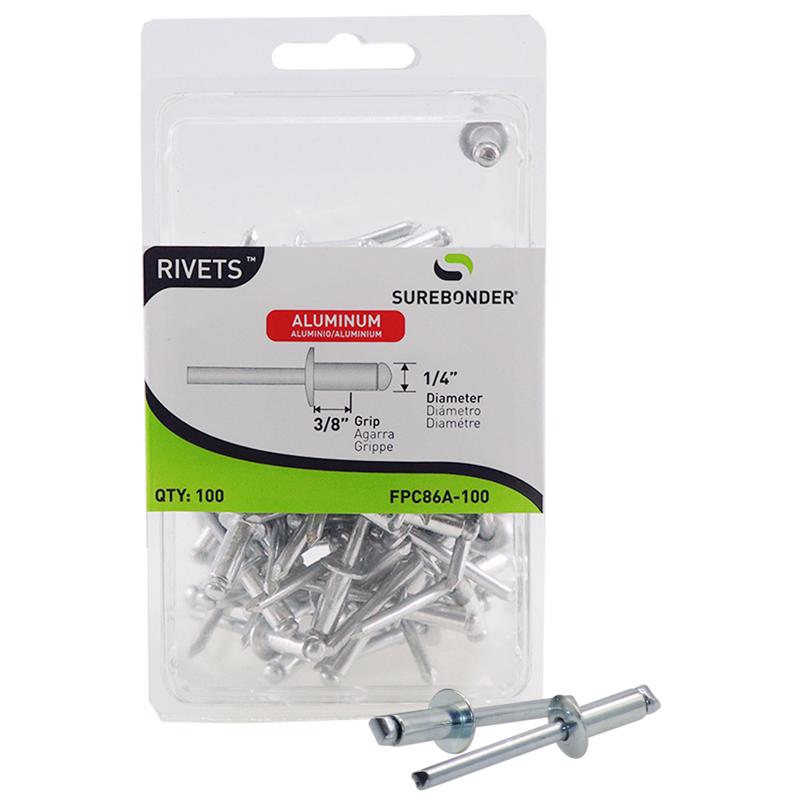RIVET AL 1/4"X3/8" 100PK