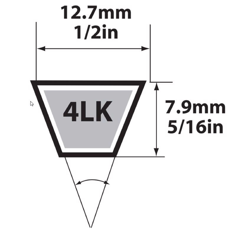 Mitsuboshi Super KB 4LK360 V-Belt 0.5 in. W X 36 in. L For Riding Mowers