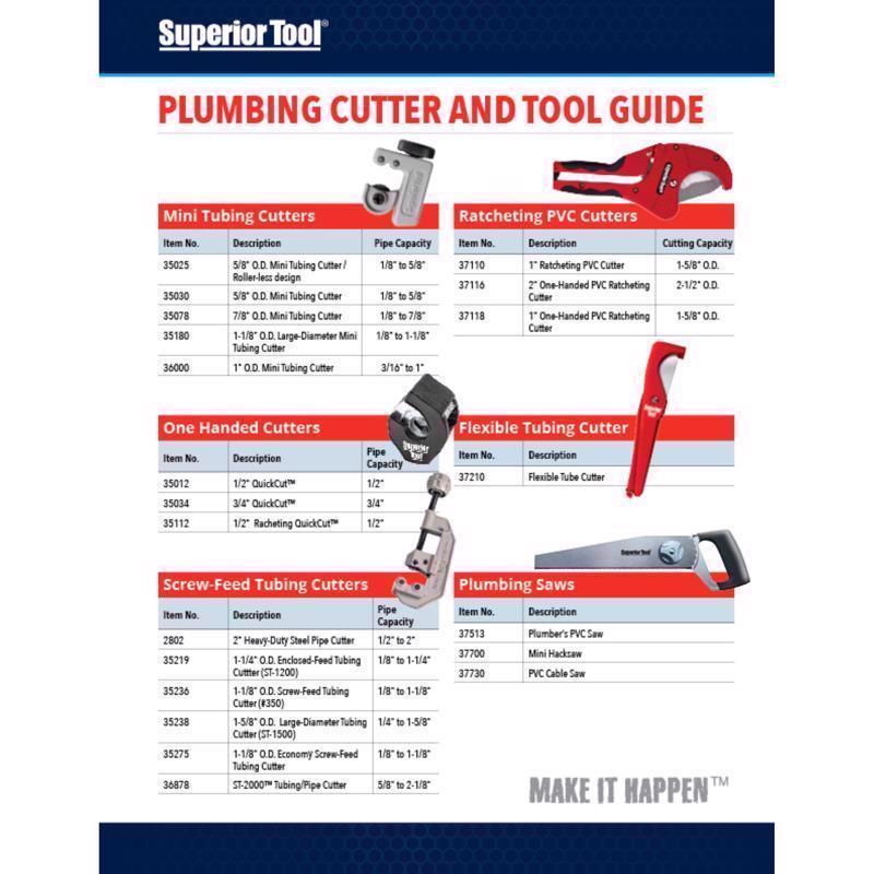 Superior Tool 2-1/2 in. Ratcheting Pipe Cutter 10 in. L Black/Red 1 pc