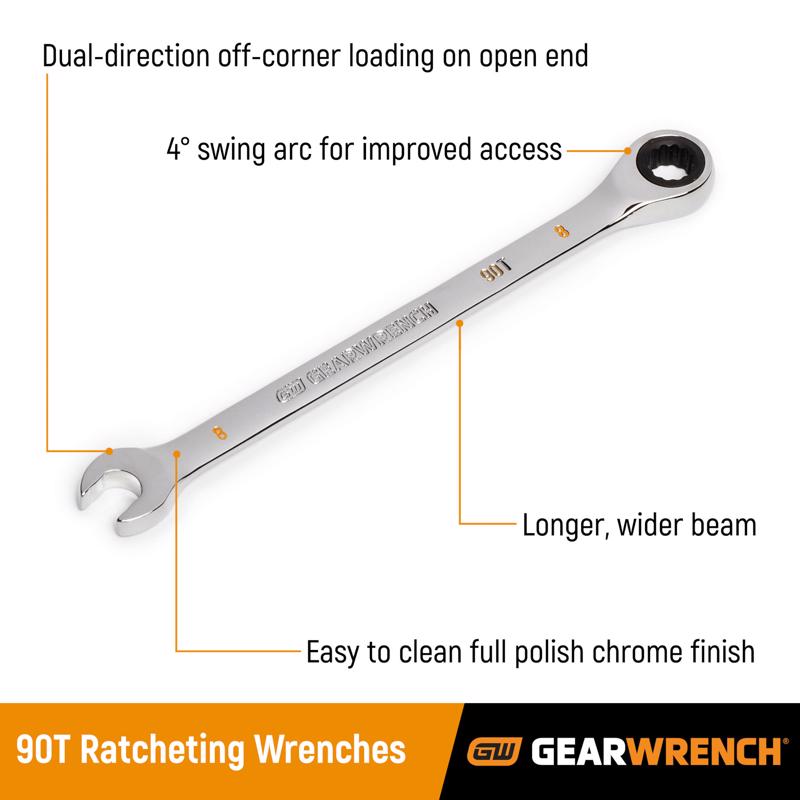 GEARWRENCH 17 mm 12 Point Metric Combination Wrench 8.89 in. L 1 pc