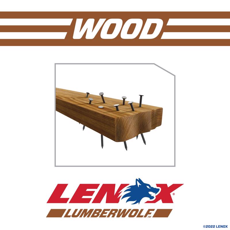 LENOX LUMBERWOLF 6 in. Bi-Metal Reciprocating Saw Blade 6 TPI 5 pk