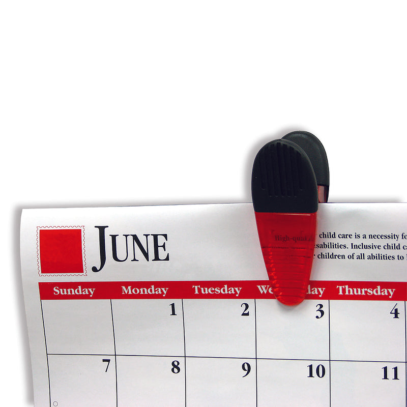 Magnet Source 1-5/8 in. L X 1-1/4 in. W Red Magnetic Clips 2 pc