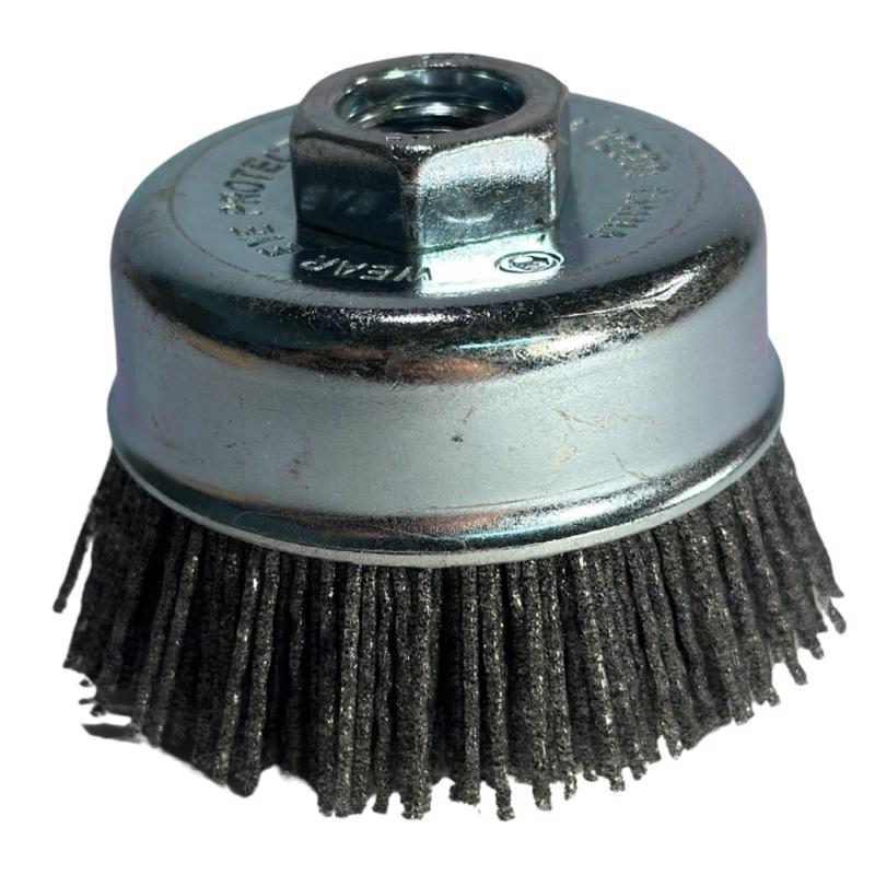 Dico 3 in. D X 5/8-11 in. X 1/4 in. D Crimped Nylon Mandrel Mounted Cup Brush 12500 rpm 1 pc