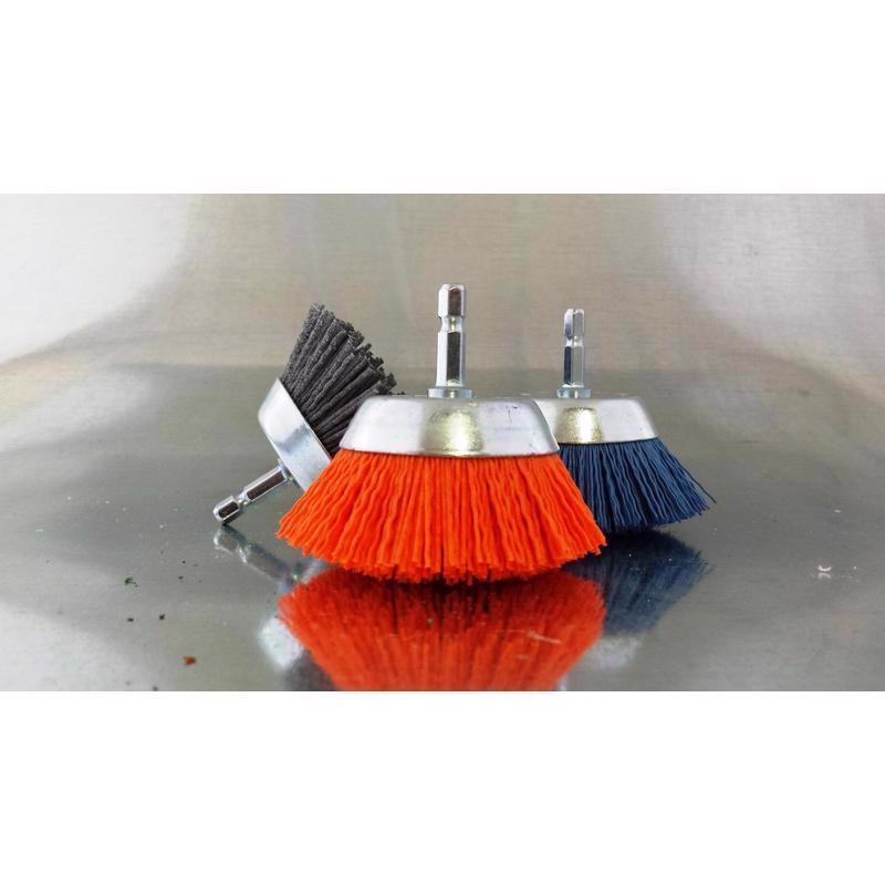 Dico 2.5 in. D X 1/4 in. X 1/4 in. D Crimped Nylon Mandrel Mounted Cup Brush 4500 rpm 1 pc