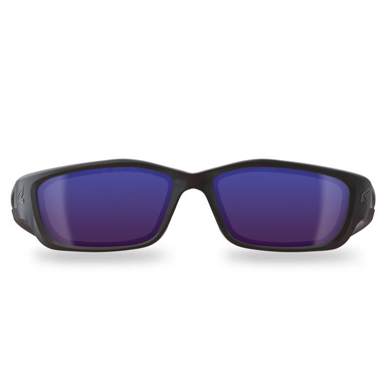 Edge Eyewear Kazbek Safety Glasses Blue Mirror Lens Black Frame 1 pk