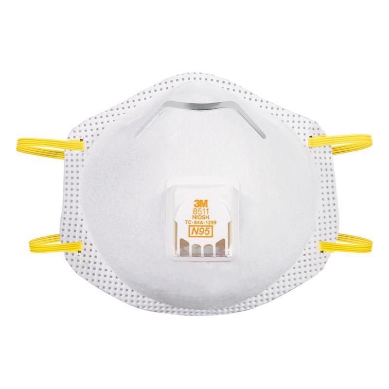 3M N95 Sanding and Fiberglass Cup Disposable Respirator Pro-Series Valved White 10 pc