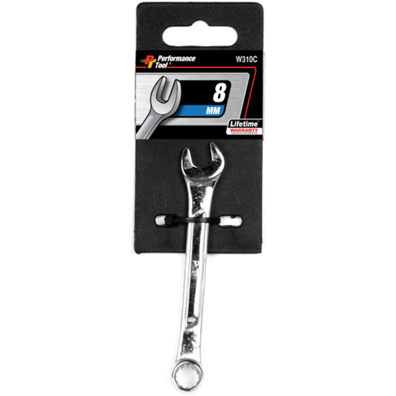 Performance Tool 8 mm X 8 mm 12 Point Metric Combination Wrench 1 pc