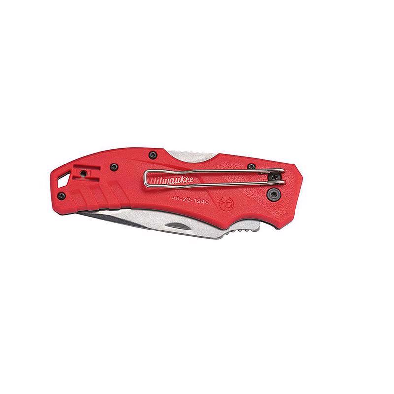 Milwaukee 7-1/4 in. Lockback Folding Pocket Knife Red 1 pk