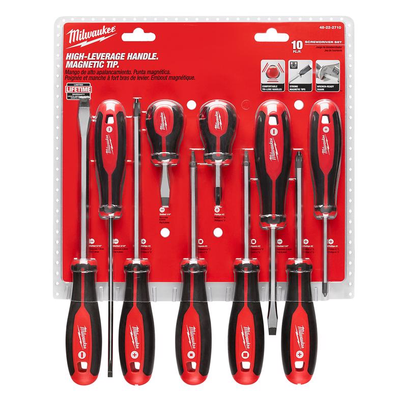Milwaukee 3 to 8 in. L Phillips/Slotted Screwdriver Set 10 pc