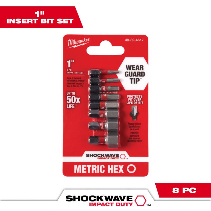 MW HEX BIT SET MET 1" 8P