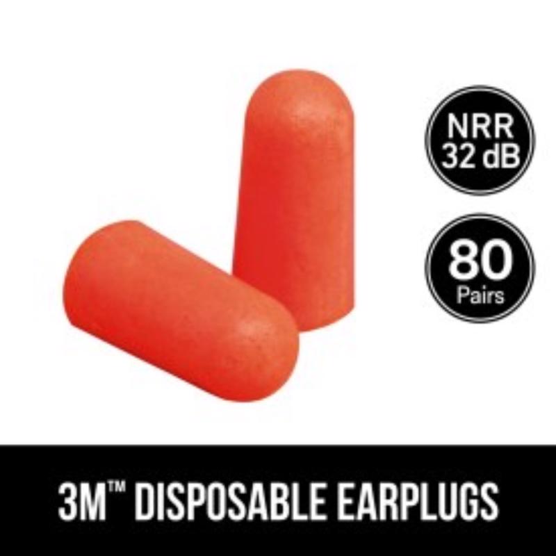 3M 32 dB Soft Foam Earplugs Orange 80 pair