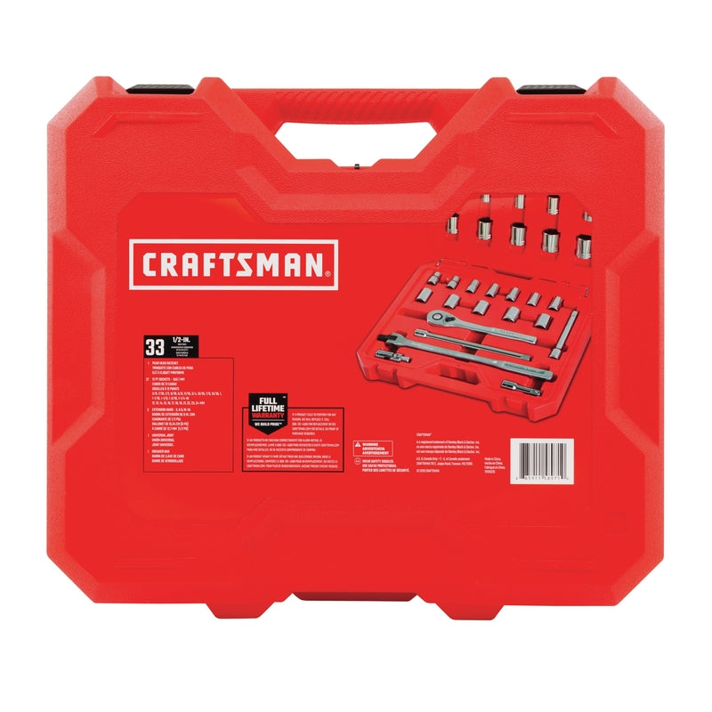 Craftsman 1/2 in. drive Metric and SAE 12 Point Mechanic's Tool Set 33 pc