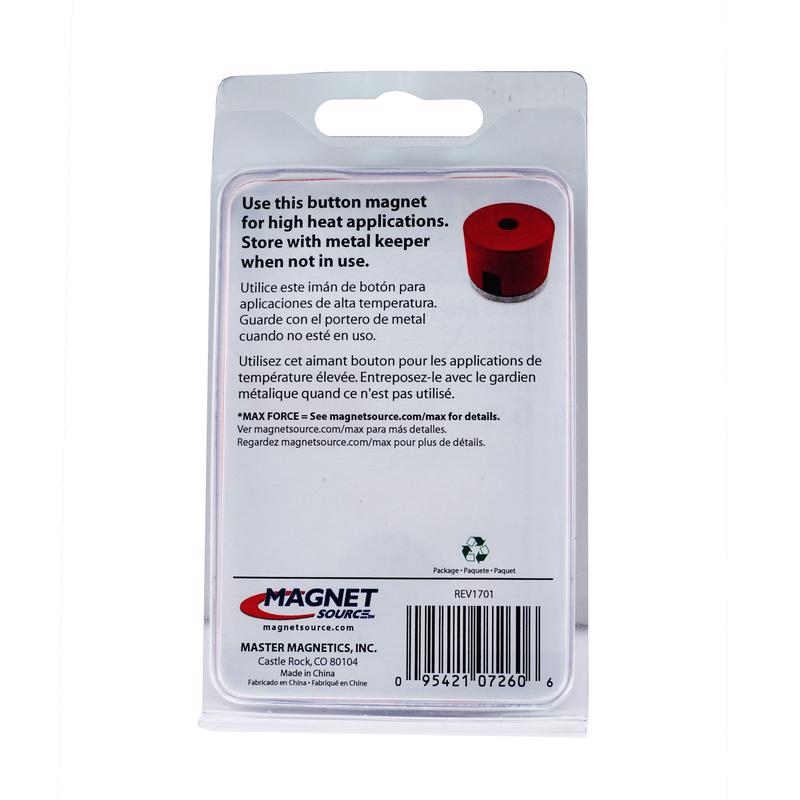 Magnet Source .5 Dia. in. L X .75 in. W Red Work Holding Magnet 4 lb. pull 1 pc