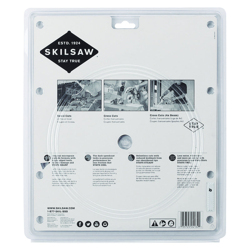 SKIL 10-1/4 in. D X 13/16 in. Carbide Tipped Circular Saw Blade 40 teeth 1 pc