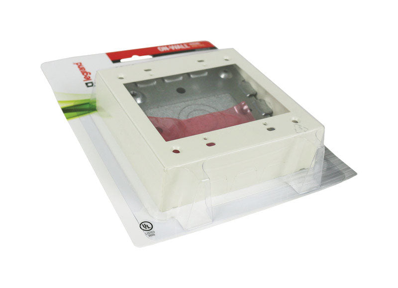 Legrand Square Metal 2 gang Outlet Box Ivory