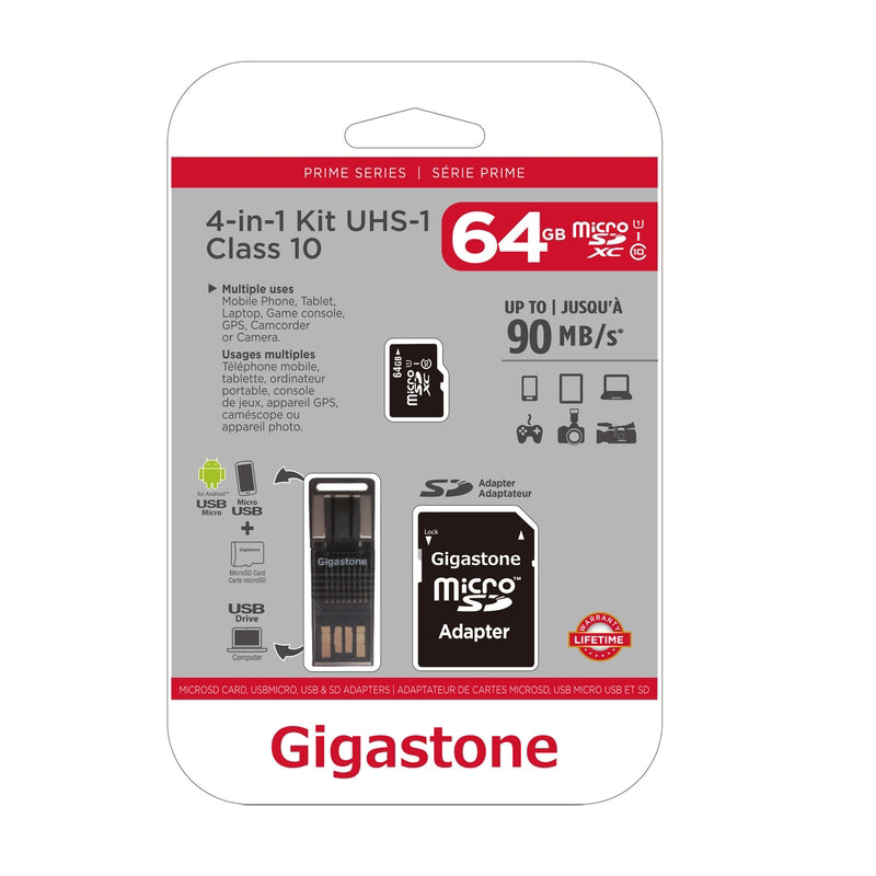 Gigastone 64 GB Micro SD Flash Memory Universal Pack 1 pk