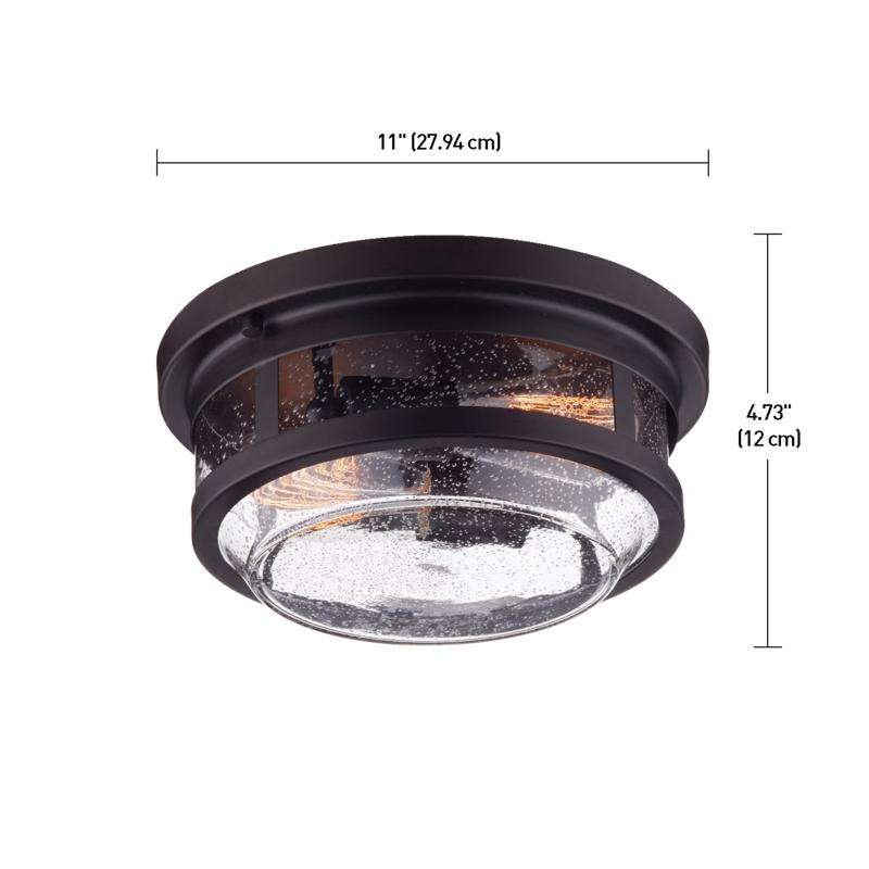 Globe Electric Wolfe Switch Natural Bronze Dimmable Outdoor Light Fixture Hardwired