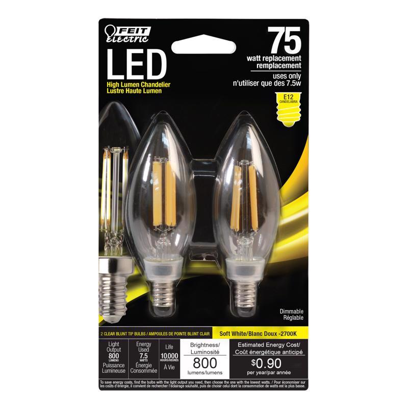 LED BLNT E12 75W SW 2PK