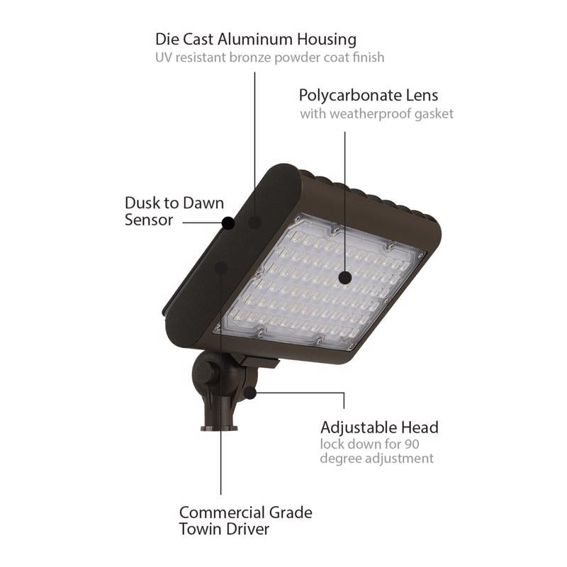 Feit Pro Series Switch Hardwired LED Bronze Floodlight