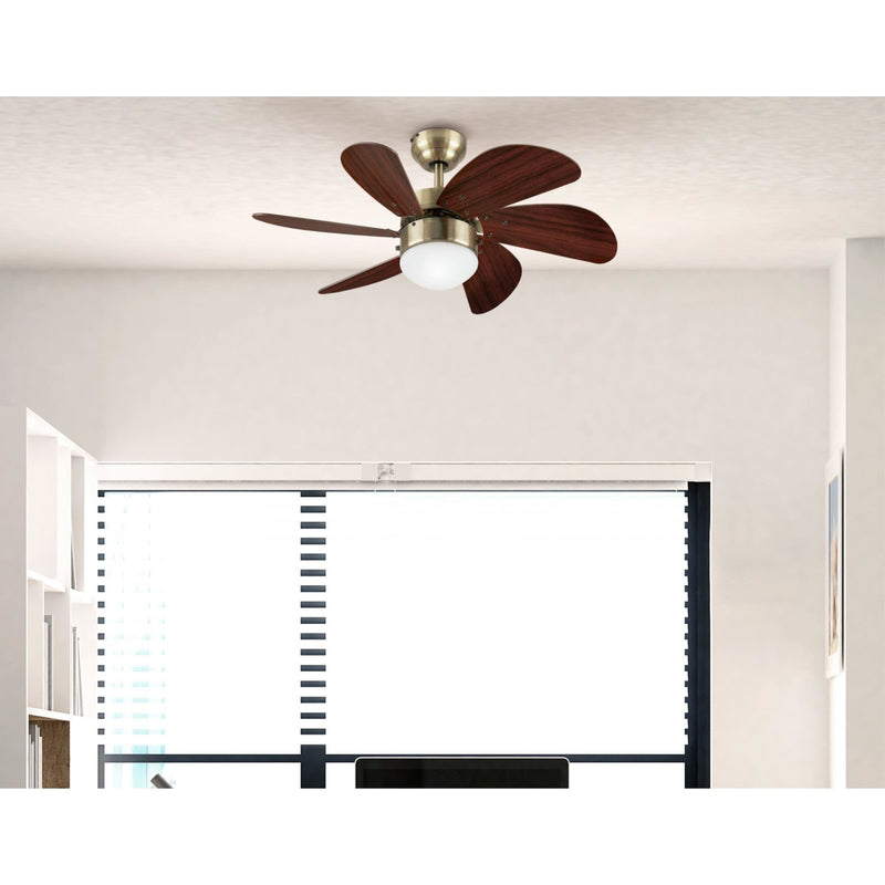 Westinghouse Turbo Swirl 30 in. Antique Brass Brown LED Indoor Ceiling Fan