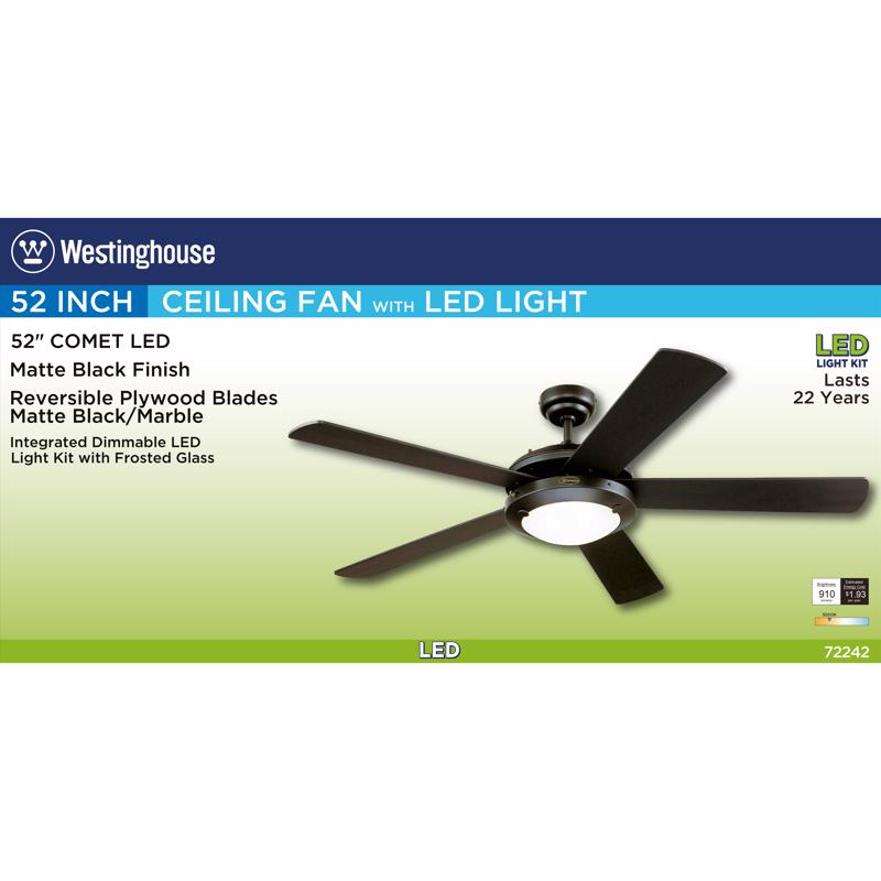 Westinghouse Comet 52 in. Matte LED Indoor Ceiling Fan