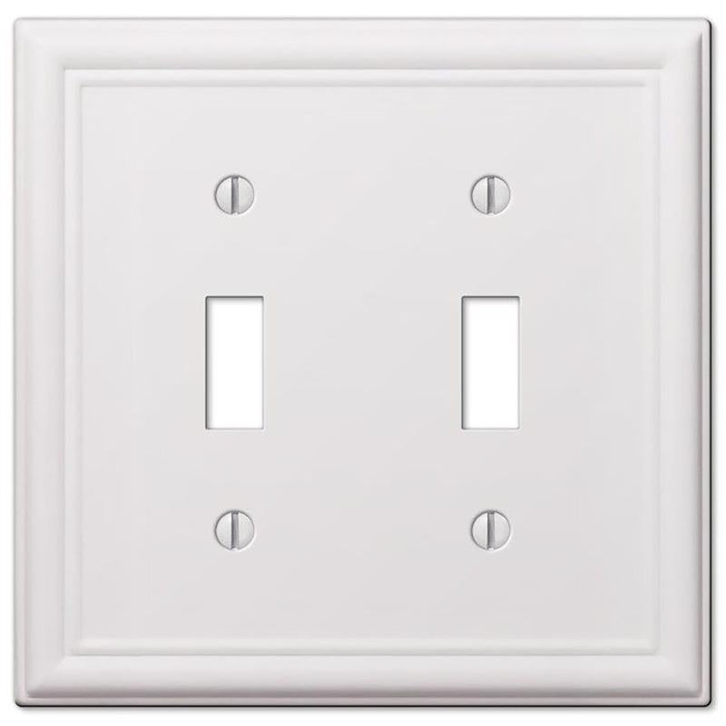Amerelle Chelsea White 2 gang Stamped Steel Toggle Wall Plate 1 pk