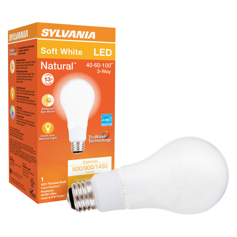 Sylvania Natural A21 E26 (Medium) LED Bulb Soft White 40/60/100 Watt Equivalence 1 pk