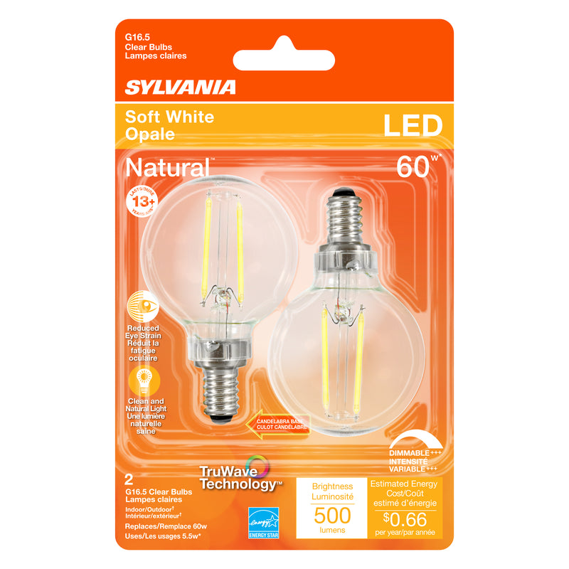 LED G16.5 E12 SW 60W 2PK