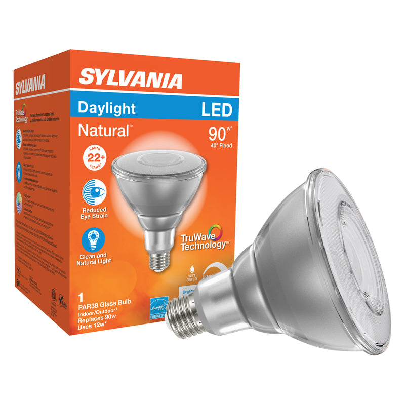 Sylvania Natural PAR38 E26 (Medium) LED Floodlight Bulb Daylight 90 Watt Equivalence 1 pk